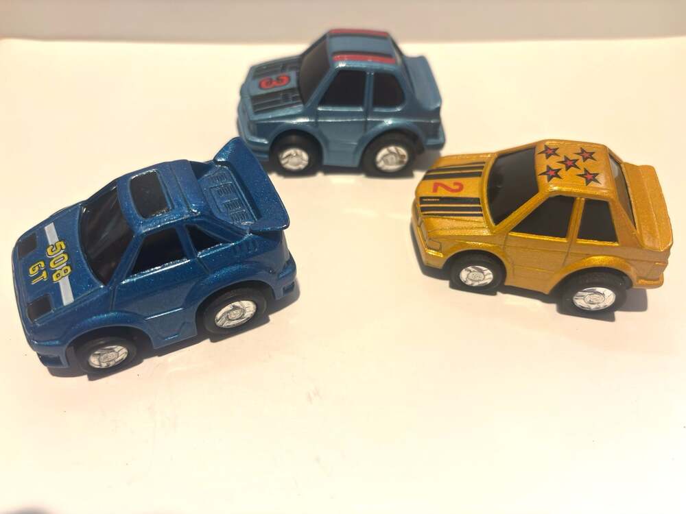 Vtg Set of 3 dye cast Honda civic pull back racer cars